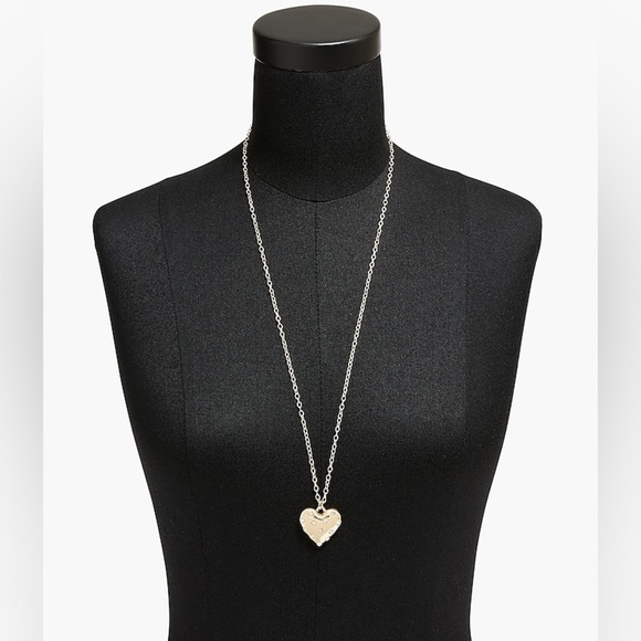 J. Crew Factory Jewelry - NWT J. Crew Pavé puffy heart pendant necklace in gold
